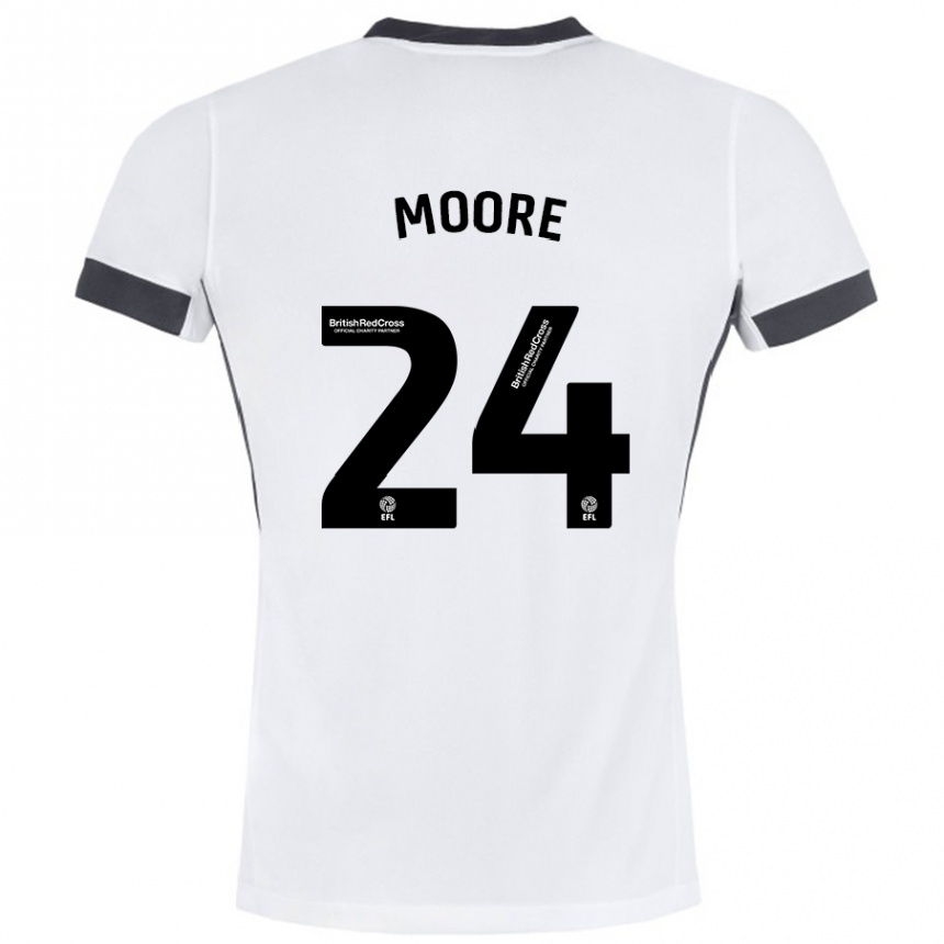 Kids Football Jade Ellis Moore #24 White Black Away Jersey 2024/25 T-Shirt Australia