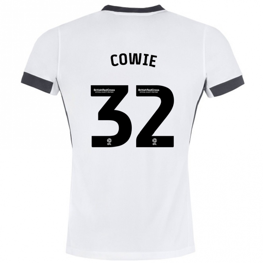 Kids Football Abbie Cowie #32 White Black Away Jersey 2024/25 T-Shirt Australia