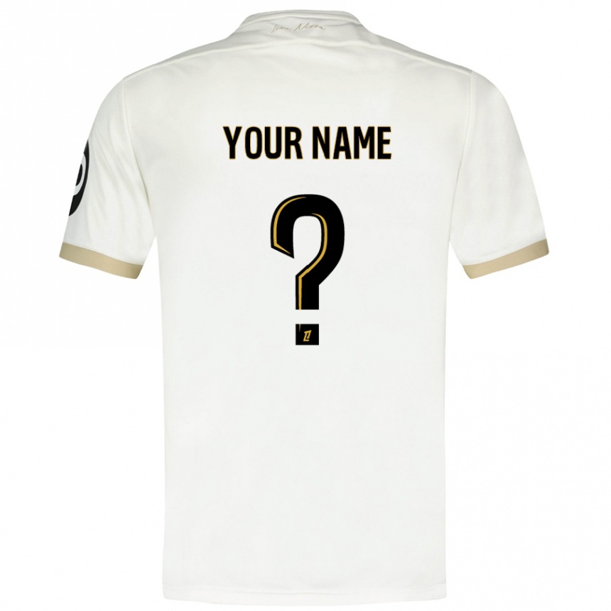 Kids Football Your Name #0 White Gold Away Jersey 2024/25 T-Shirt Australia