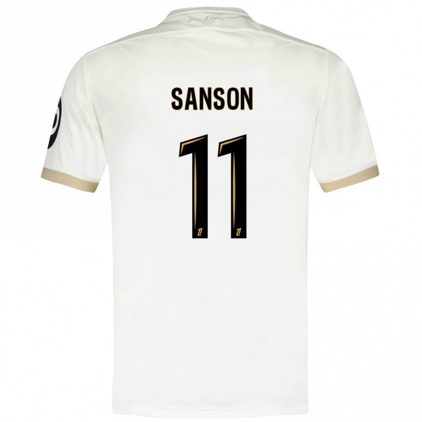 Kids Football Morgan Sanson #11 White Gold Away Jersey 2024/25 T-Shirt Australia