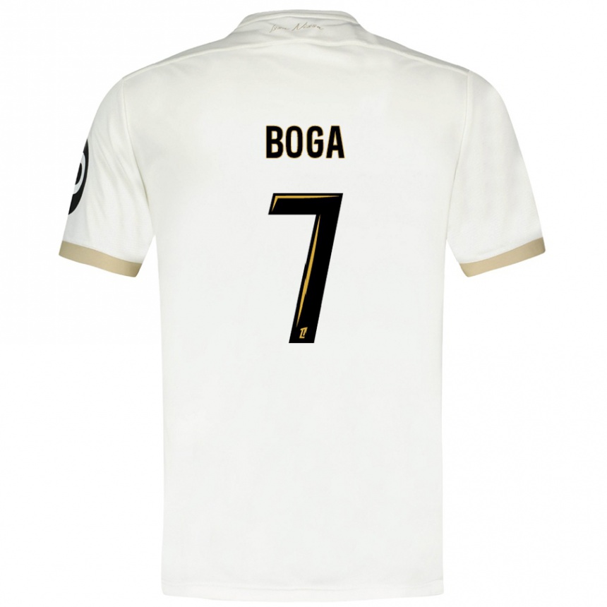 Kids Football Jérémie Boga #7 White Gold Away Jersey 2024/25 T-Shirt Australia