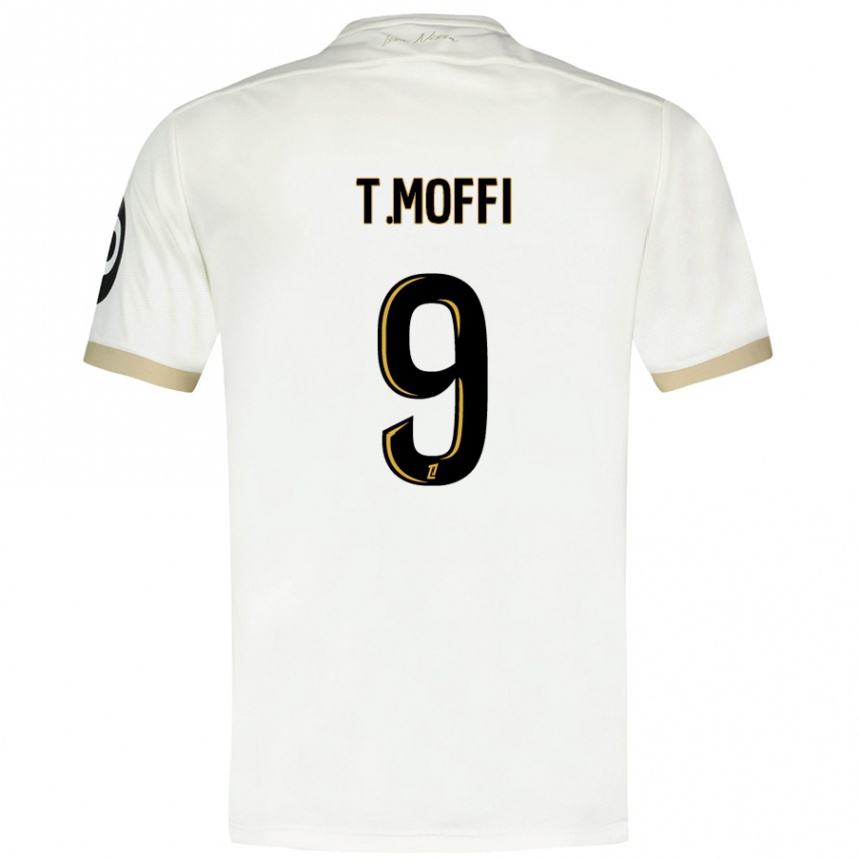 Kids Football Terem Moffi #9 White Gold Away Jersey 2024/25 T-Shirt Australia