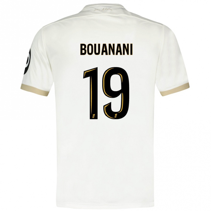 Kids Football Badredine Bouanani #19 White Gold Away Jersey 2024/25 T-Shirt Australia