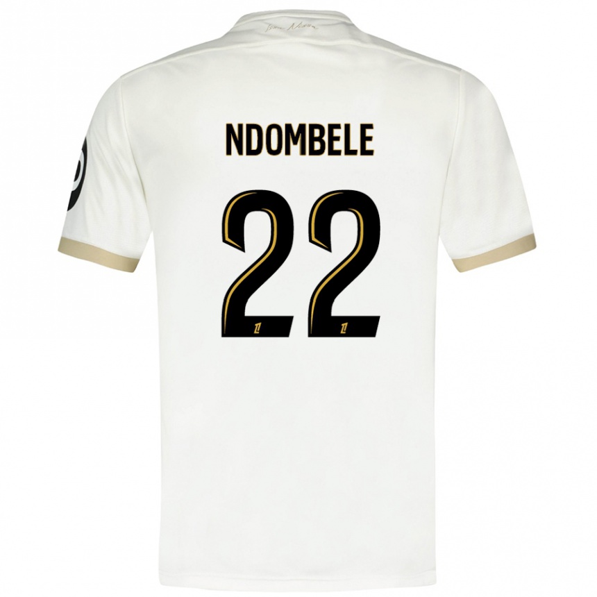 Kids Football Tanguy Ndombele #22 White Gold Away Jersey 2024/25 T-Shirt Australia