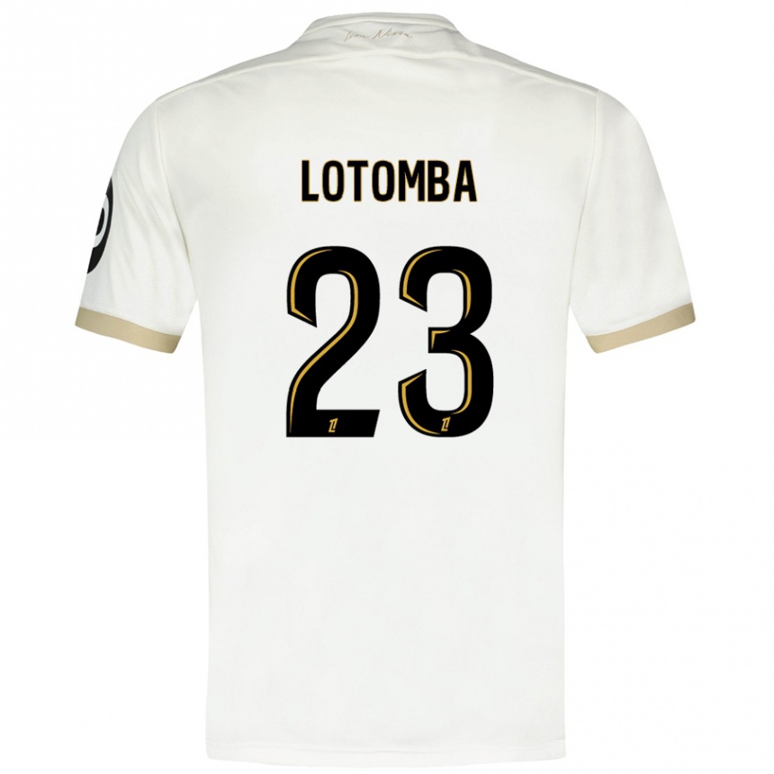 Kids Football Jordan Lotomba #23 White Gold Away Jersey 2024/25 T-Shirt Australia