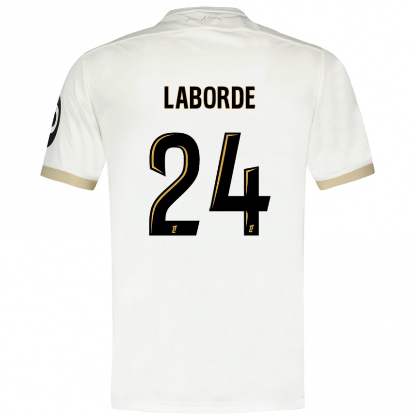 Kids Football Gaëtan Laborde #24 White Gold Away Jersey 2024/25 T-Shirt Australia