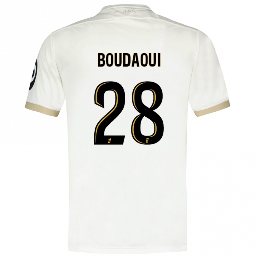 Kids Football Hicham Boudaoui #28 White Gold Away Jersey 2024/25 T-Shirt Australia