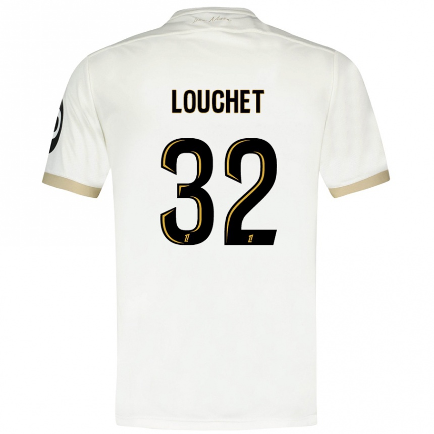 Kids Football Tom Louchet #32 White Gold Away Jersey 2024/25 T-Shirt Australia