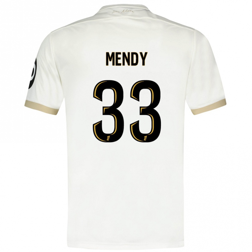 Kids Football Antoine Mendy #33 White Gold Away Jersey 2024/25 T-Shirt Australia