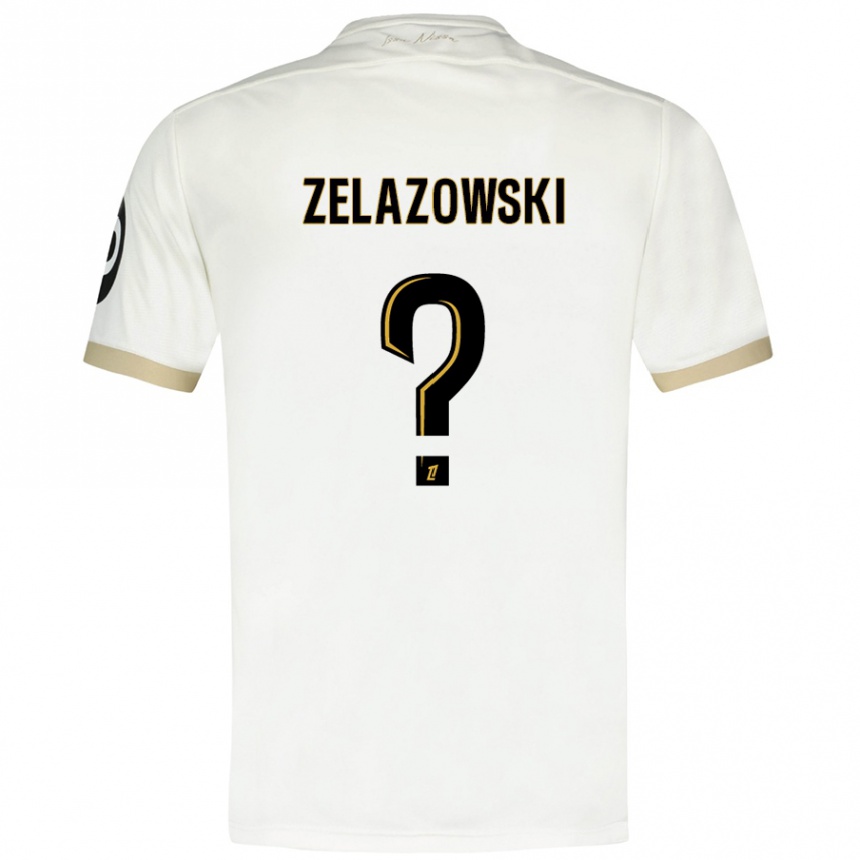 Kids Football Bartosz Zelazowski #0 White Gold Away Jersey 2024/25 T-Shirt Australia