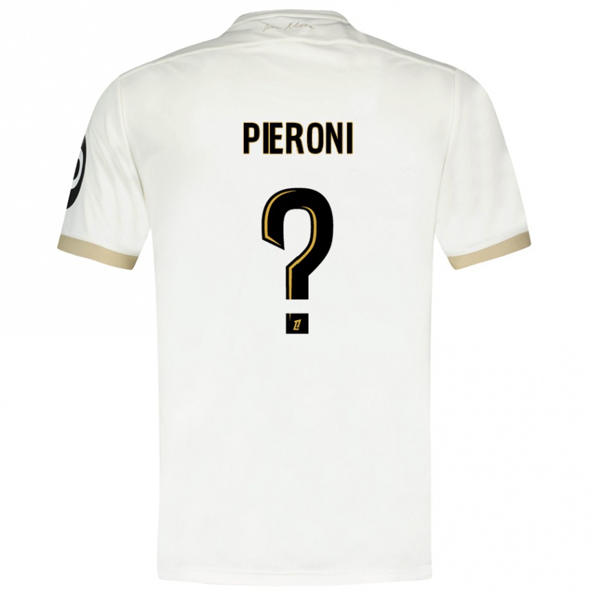 Kids Football Dorian Pieroni #0 White Gold Away Jersey 2024/25 T-Shirt Australia