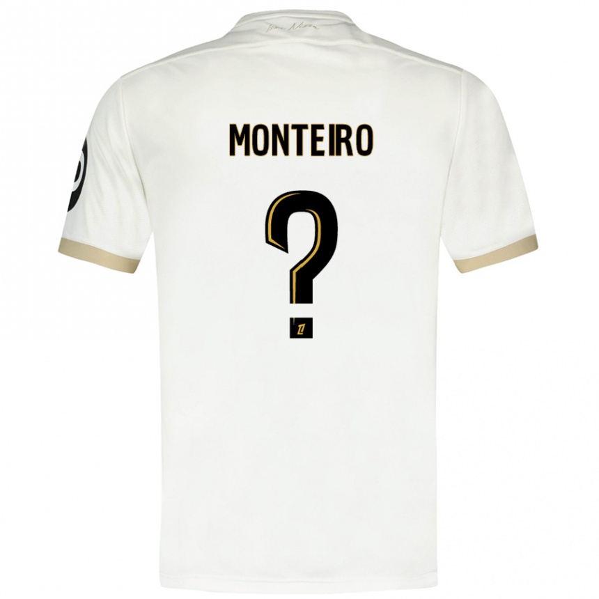 Kids Football Laurenzo Monteiro #0 White Gold Away Jersey 2024/25 T-Shirt Australia