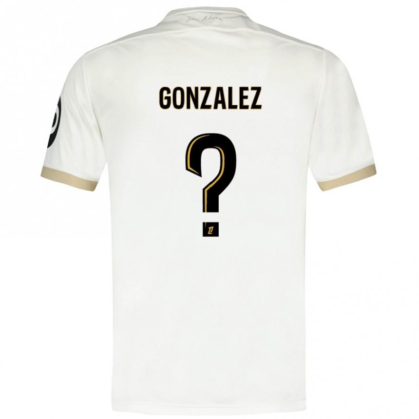 Kids Football Anthony Gonzalez #0 White Gold Away Jersey 2024/25 T-Shirt Australia