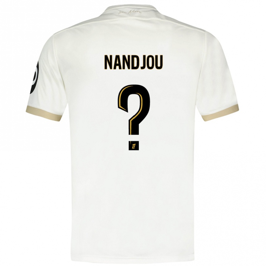 Kids Football Yaël Nandjou #0 White Gold Away Jersey 2024/25 T-Shirt Australia