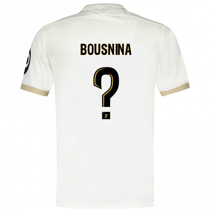 Kids Football Farès Bousnina #0 White Gold Away Jersey 2024/25 T-Shirt Australia