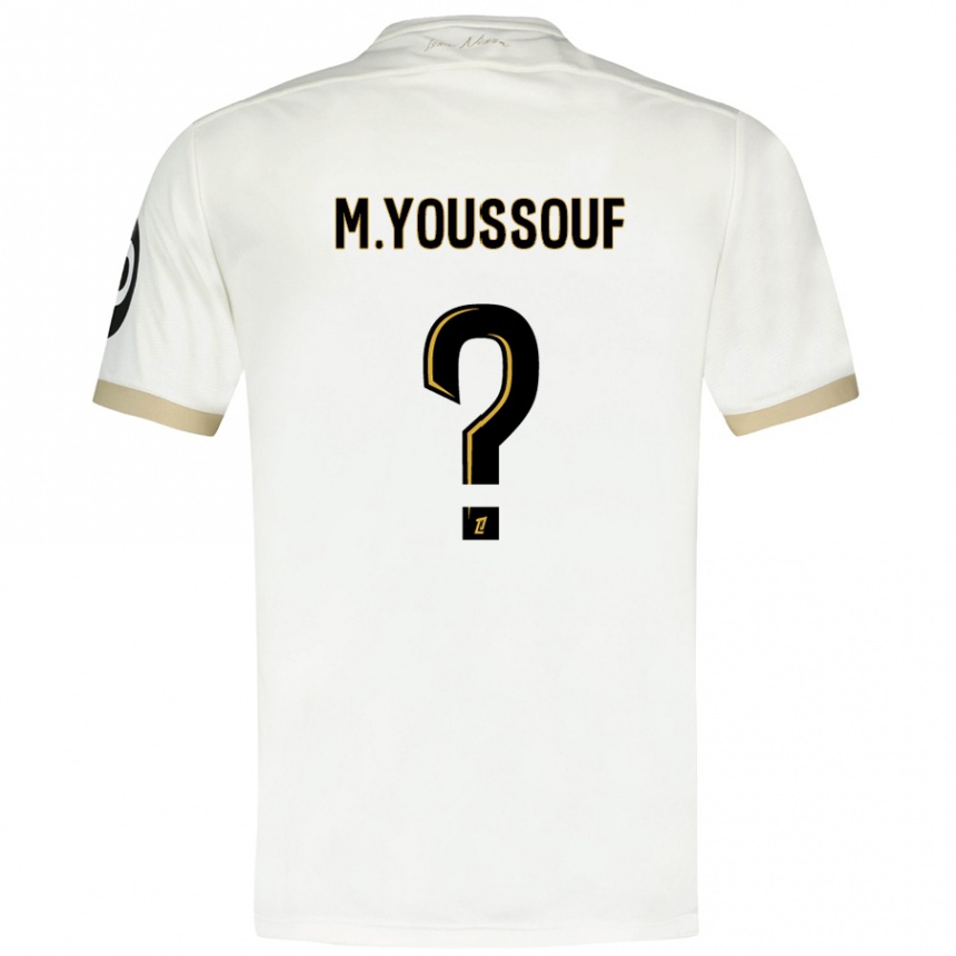 Kids Football Mousslim Youssouf #0 White Gold Away Jersey 2024/25 T-Shirt Australia