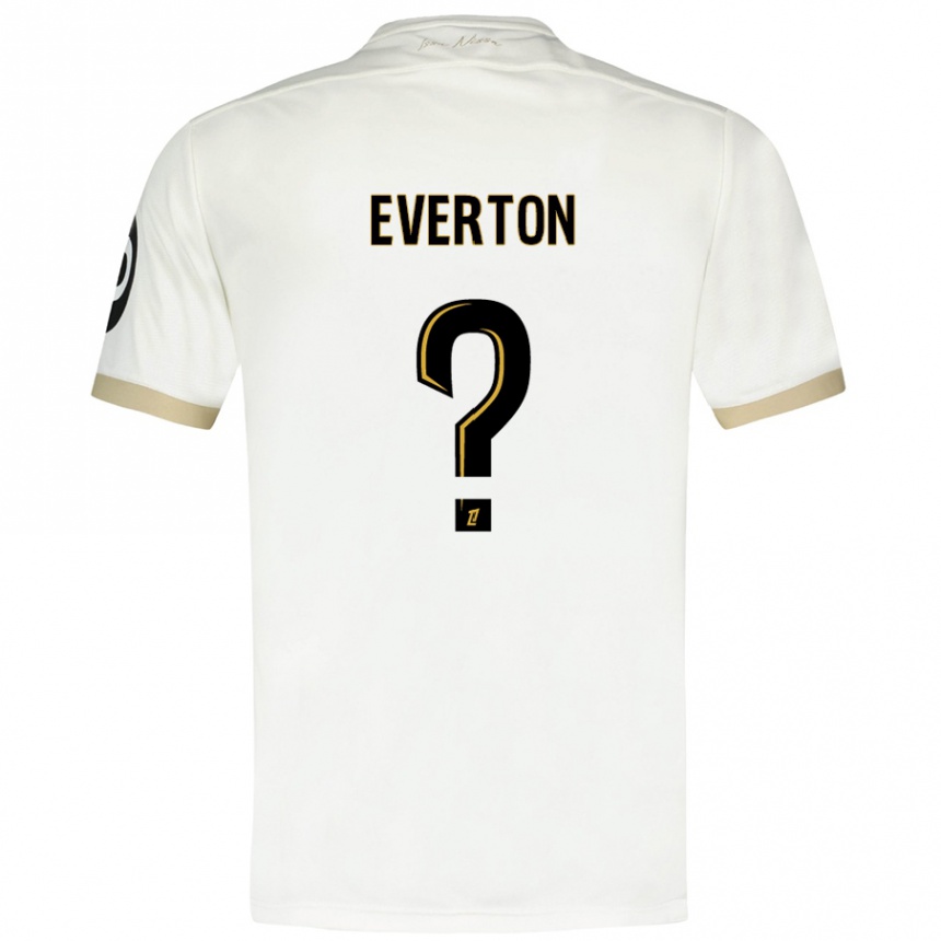 Kids Football Everton #0 White Gold Away Jersey 2024/25 T-Shirt Australia