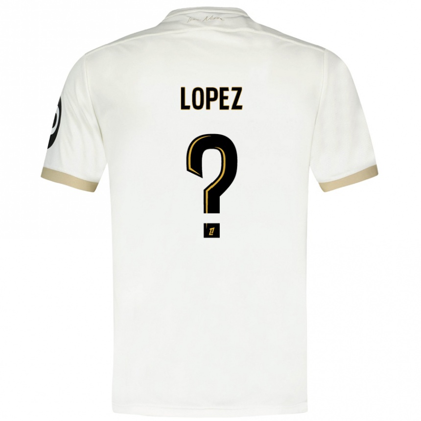 Kids Football Kylian Lopez #0 White Gold Away Jersey 2024/25 T-Shirt Australia