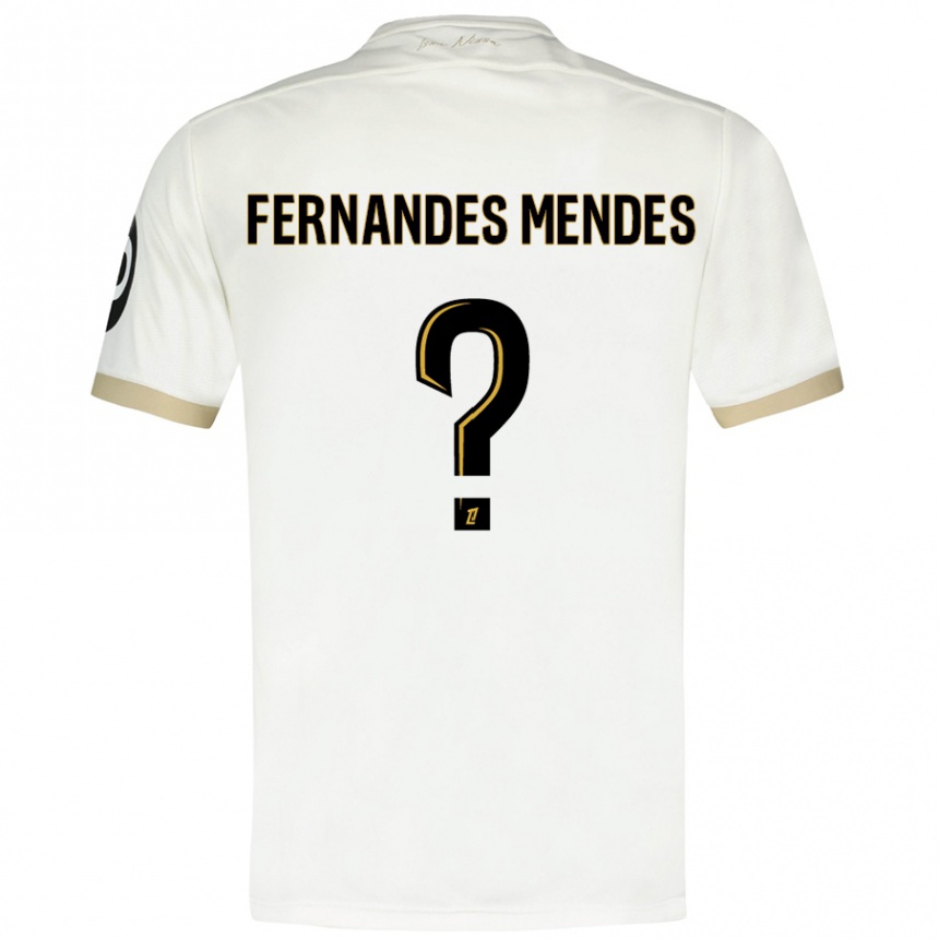 Kids Football Mathis Fernandes Mendes #0 White Gold Away Jersey 2024/25 T-Shirt Australia