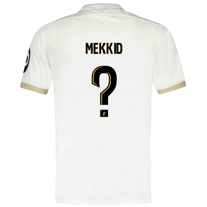 Kids Football Ayoub Mekkid #0 White Gold Away Jersey 2024/25 T-Shirt Australia