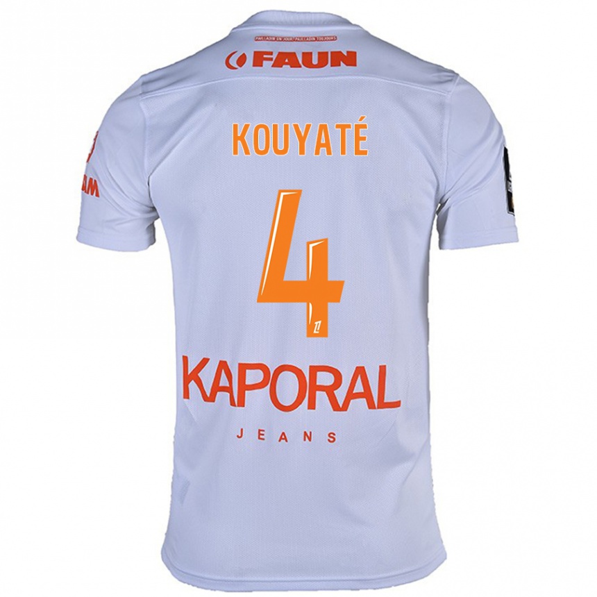 Kids Football Kiki Kouyaté #4 White Away Jersey 2024/25 T-Shirt Australia