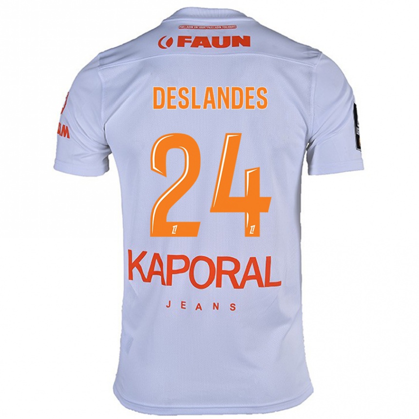 Kids Football Océane Deslandes #24 White Away Jersey 2024/25 T-Shirt Australia