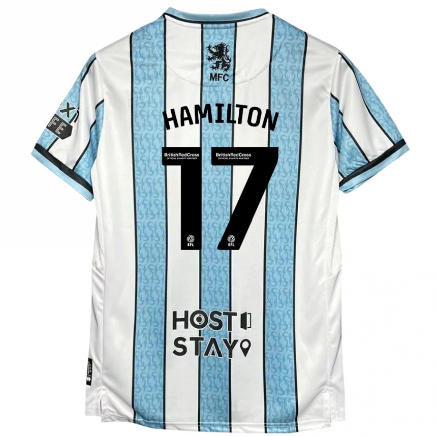 Kids Football Micah Hamilton #17 White Blue Away Jersey 2024/25 T-Shirt Australia