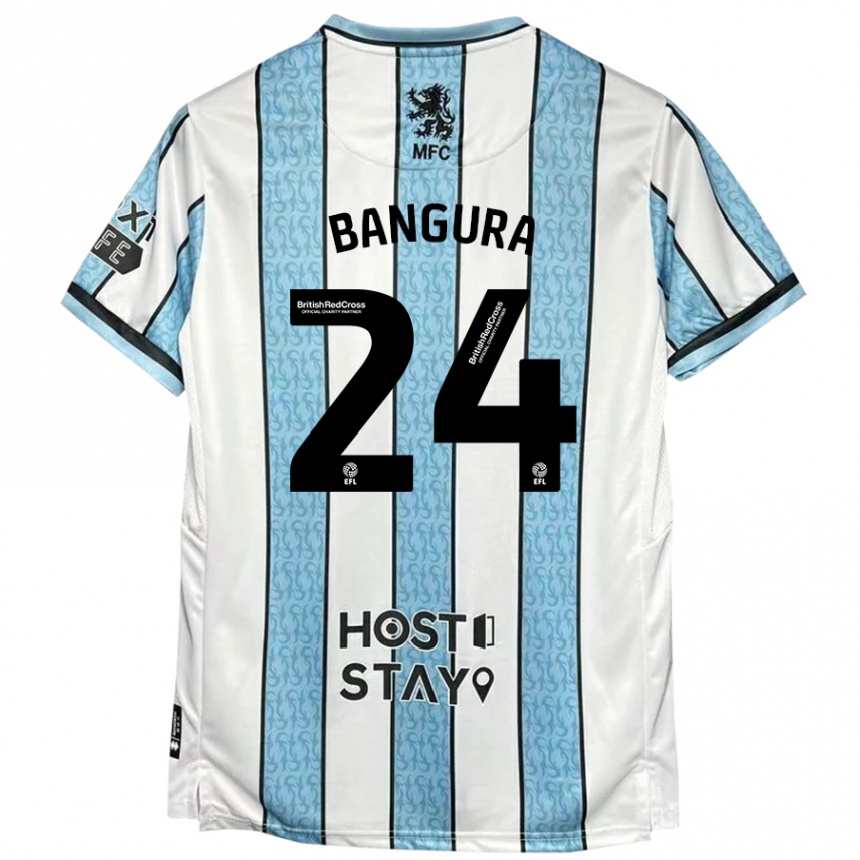 Kids Football Alex Bangura #24 White Blue Away Jersey 2024/25 T-Shirt Australia