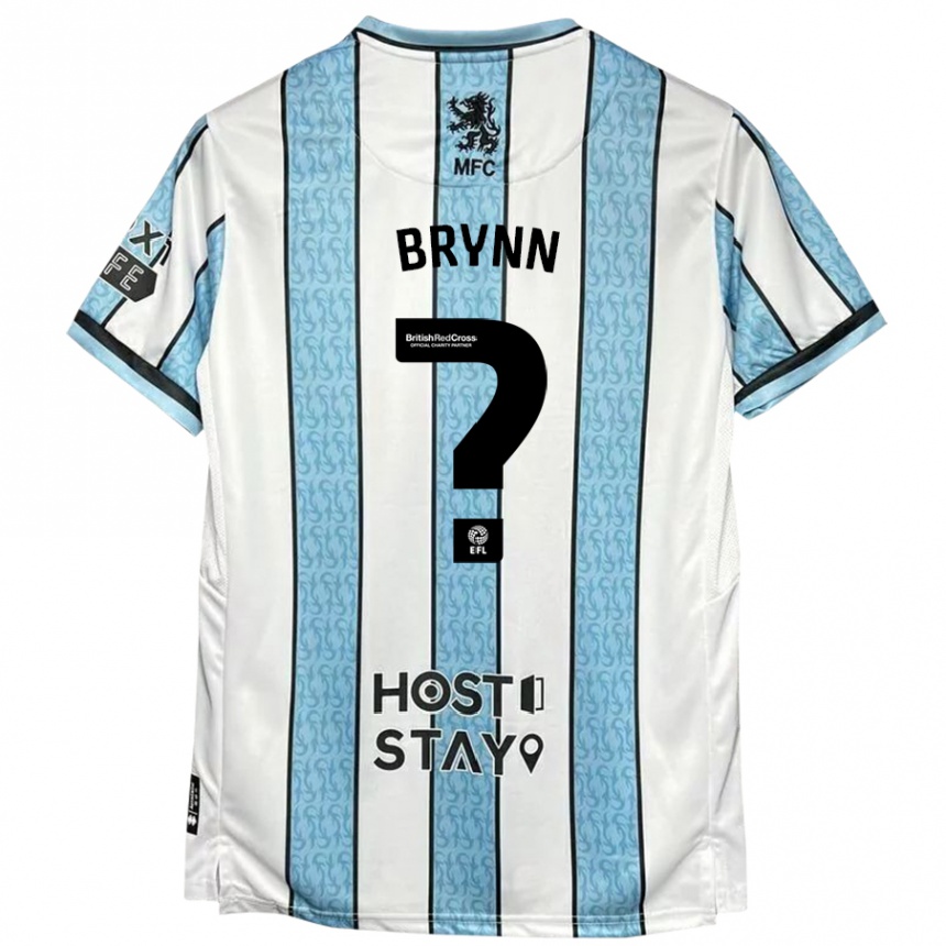 Kids Football Sol Brynn #0 White Blue Away Jersey 2024/25 T-Shirt Australia