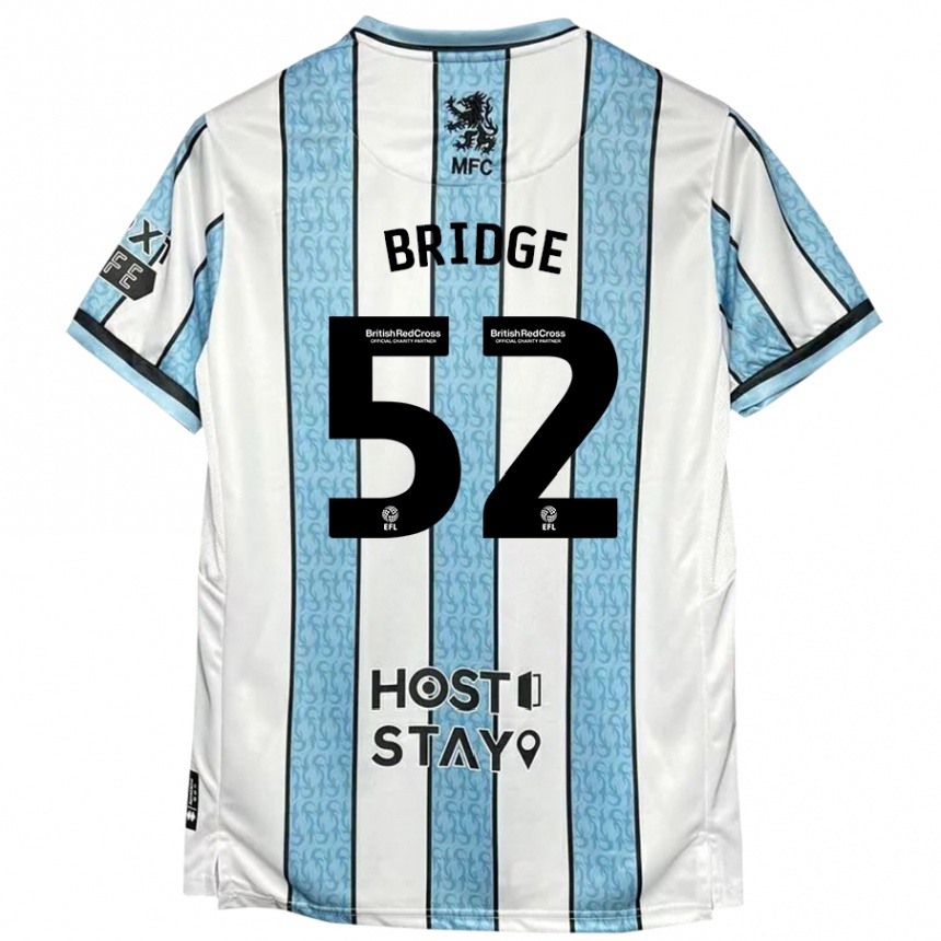 Kids Football Aj Bridge #52 White Blue Away Jersey 2024/25 T-Shirt Australia