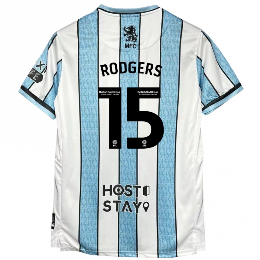 Kids Football Amber Rodgers #15 White Blue Away Jersey 2024/25 T-Shirt Australia