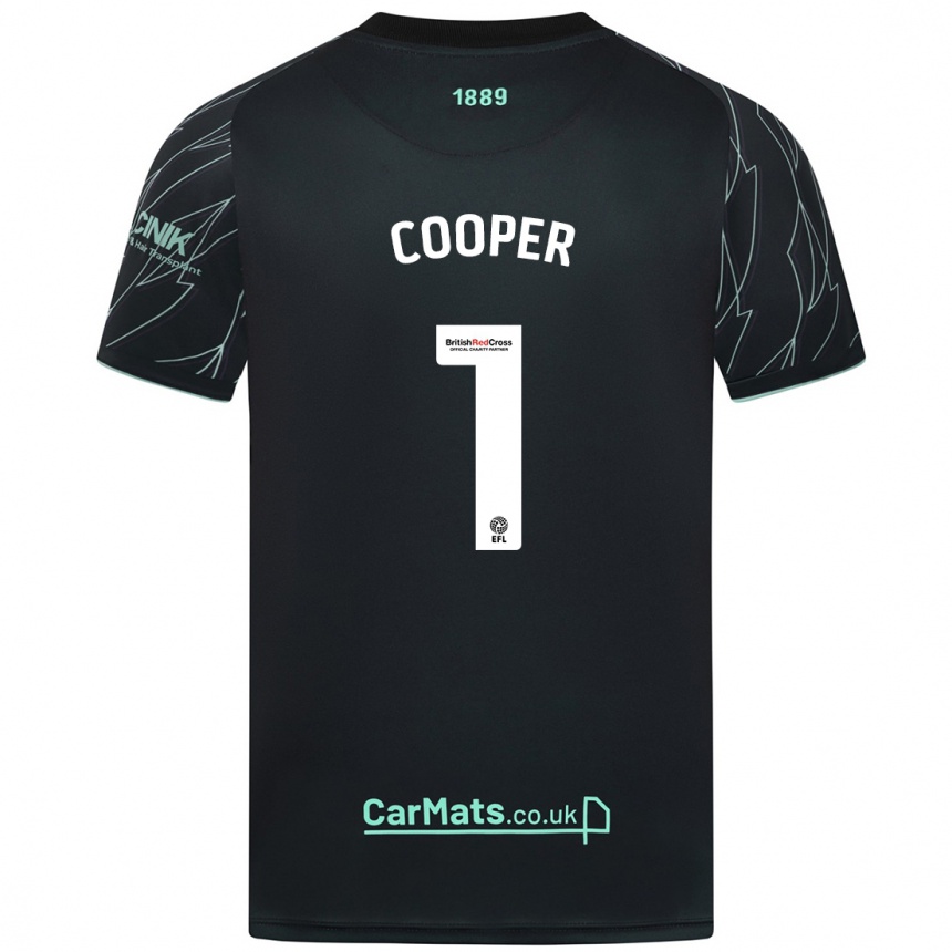 Kids Football Michael Cooper #1 Black Green Away Jersey 2024/25 T-Shirt Australia