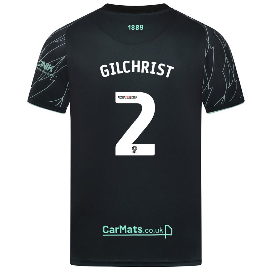 Kids Football Alfie Gilchrist #2 Black Green Away Jersey 2024/25 T-Shirt Australia