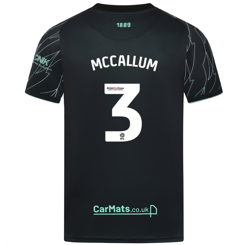 Kids Football Sam Mccallum #3 Black Green Away Jersey 2024/25 T-Shirt Australia