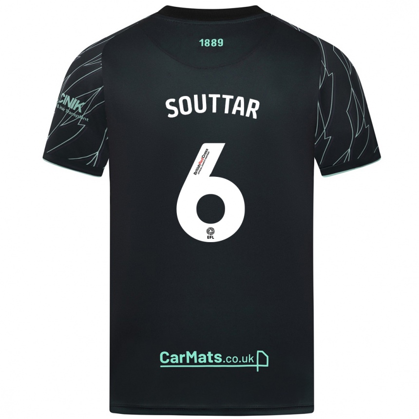 Kids Football Harry Souttar #6 Black Green Away Jersey 2024/25 T-Shirt Australia