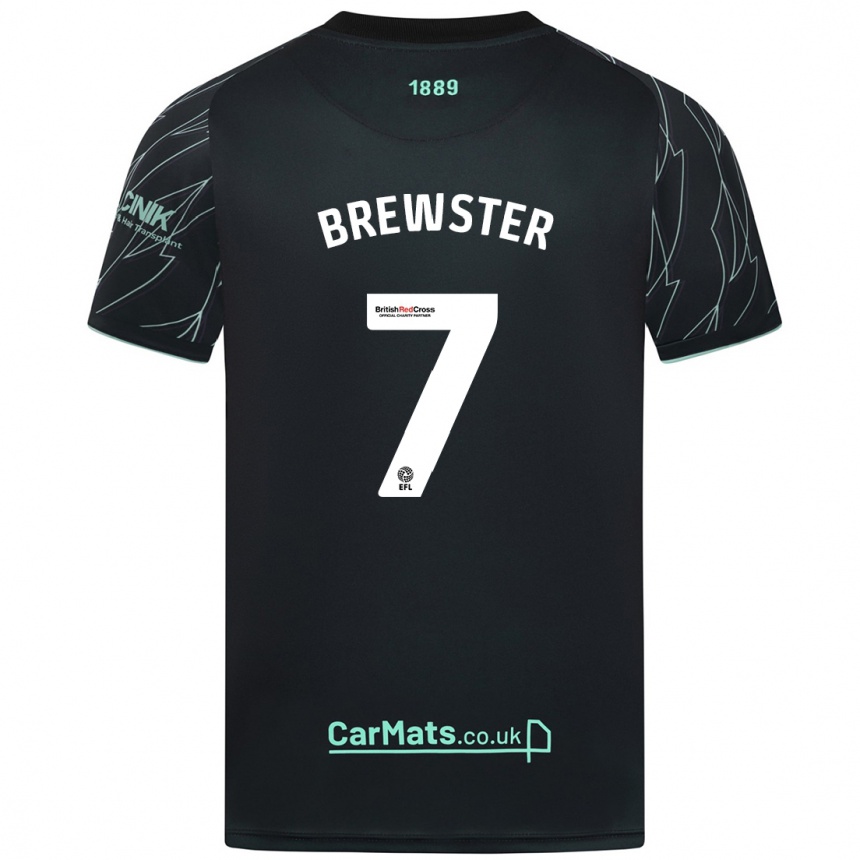 Kids Football Rhian Brewster #7 Black Green Away Jersey 2024/25 T-Shirt Australia