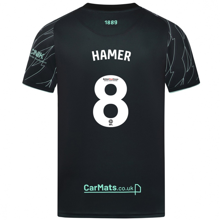 Kids Football Gustavo Hamer #8 Black Green Away Jersey 2024/25 T-Shirt Australia