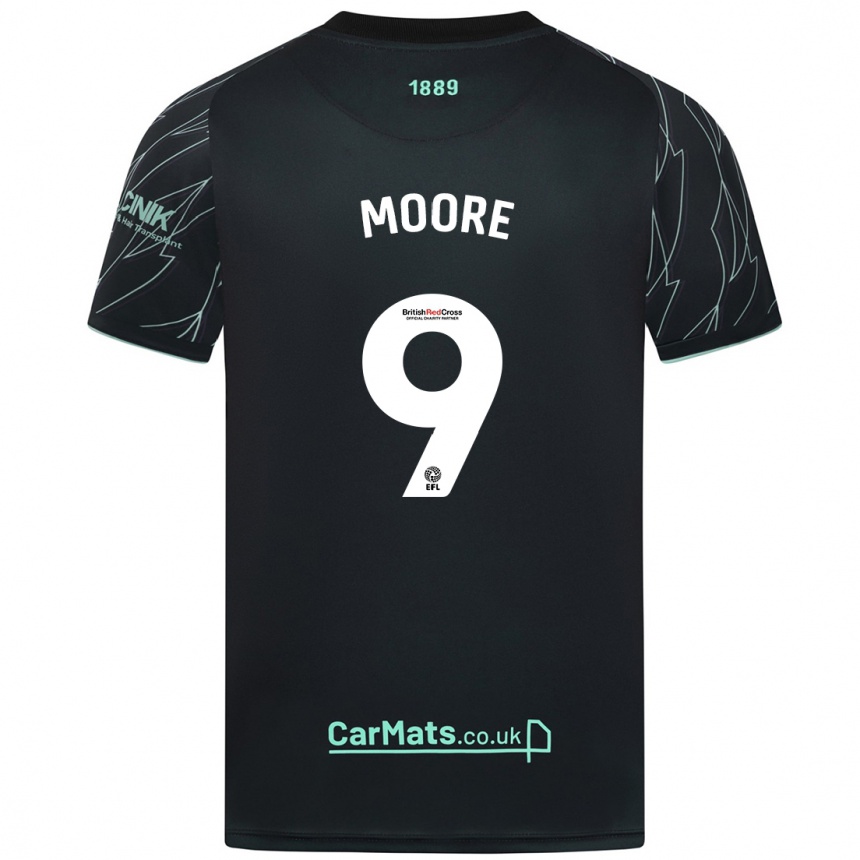 Kids Football Kieffer Moore #9 Black Green Away Jersey 2024/25 T-Shirt Australia