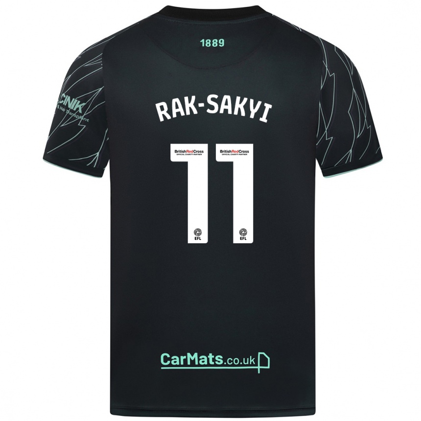 Kids Football Jesurun Rak-Sakyi #11 Black Green Away Jersey 2024/25 T-Shirt Australia