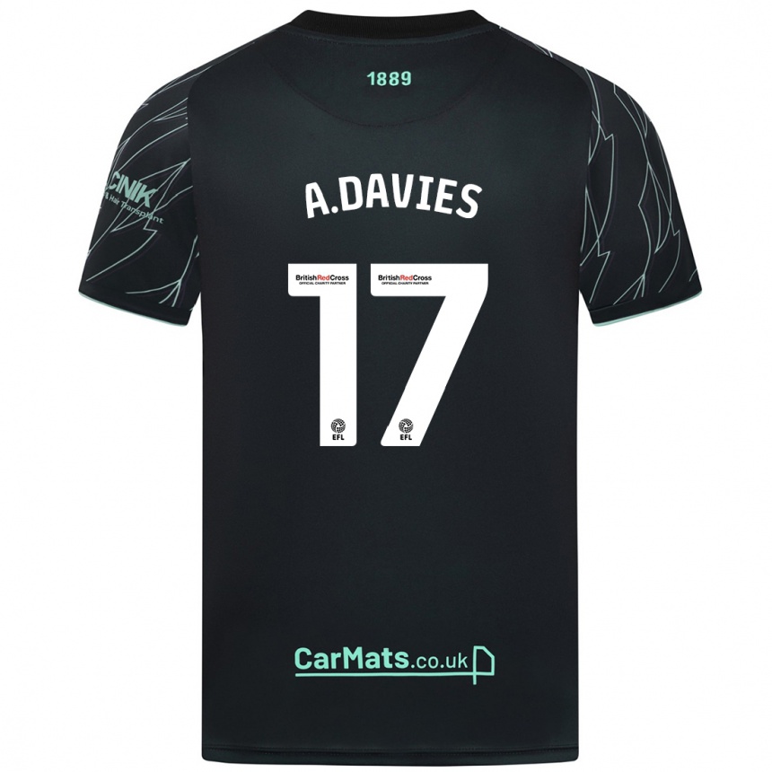 Kids Football Adam Davies #17 Black Green Away Jersey 2024/25 T-Shirt Australia