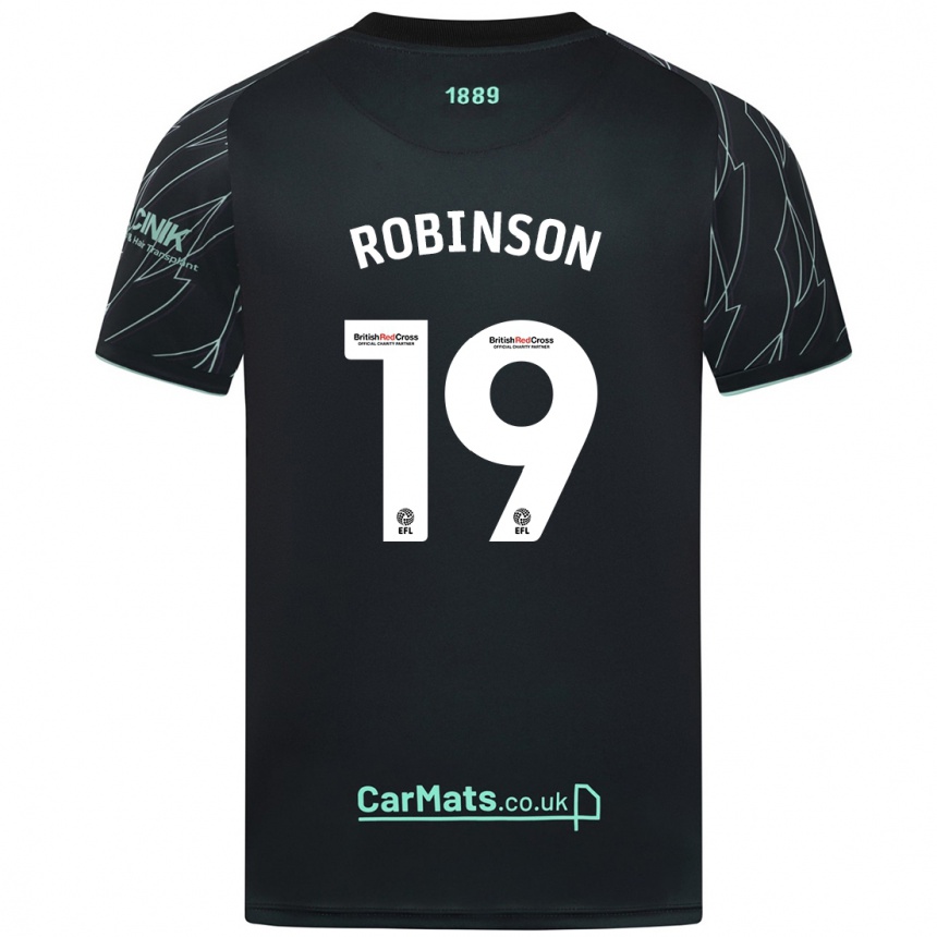 Kids Football Jack Robinson #19 Black Green Away Jersey 2024/25 T-Shirt Australia