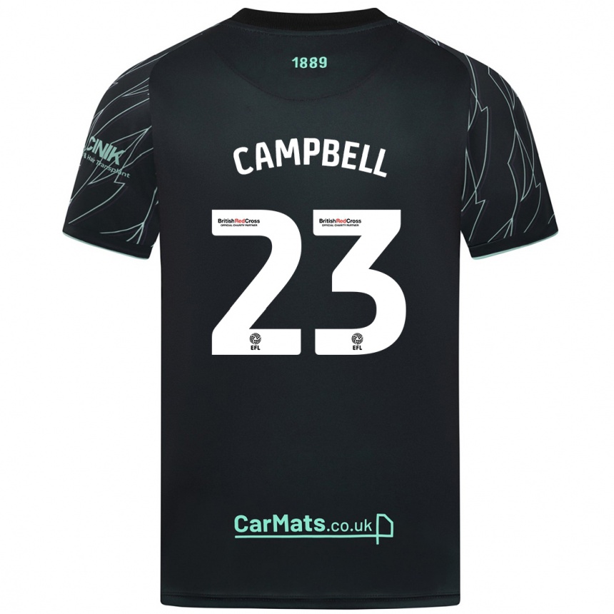 Kids Football Tyrese Campbell #23 Black Green Away Jersey 2024/25 T-Shirt Australia