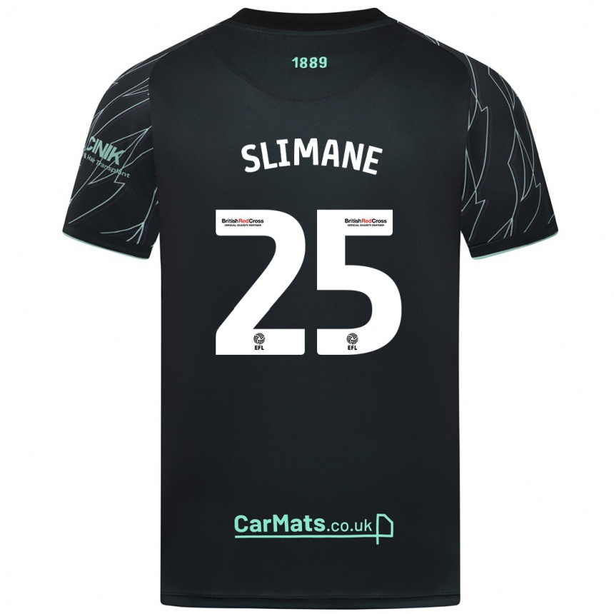 Kids Football Anis Slimane #25 Black Green Away Jersey 2024/25 T-Shirt Australia