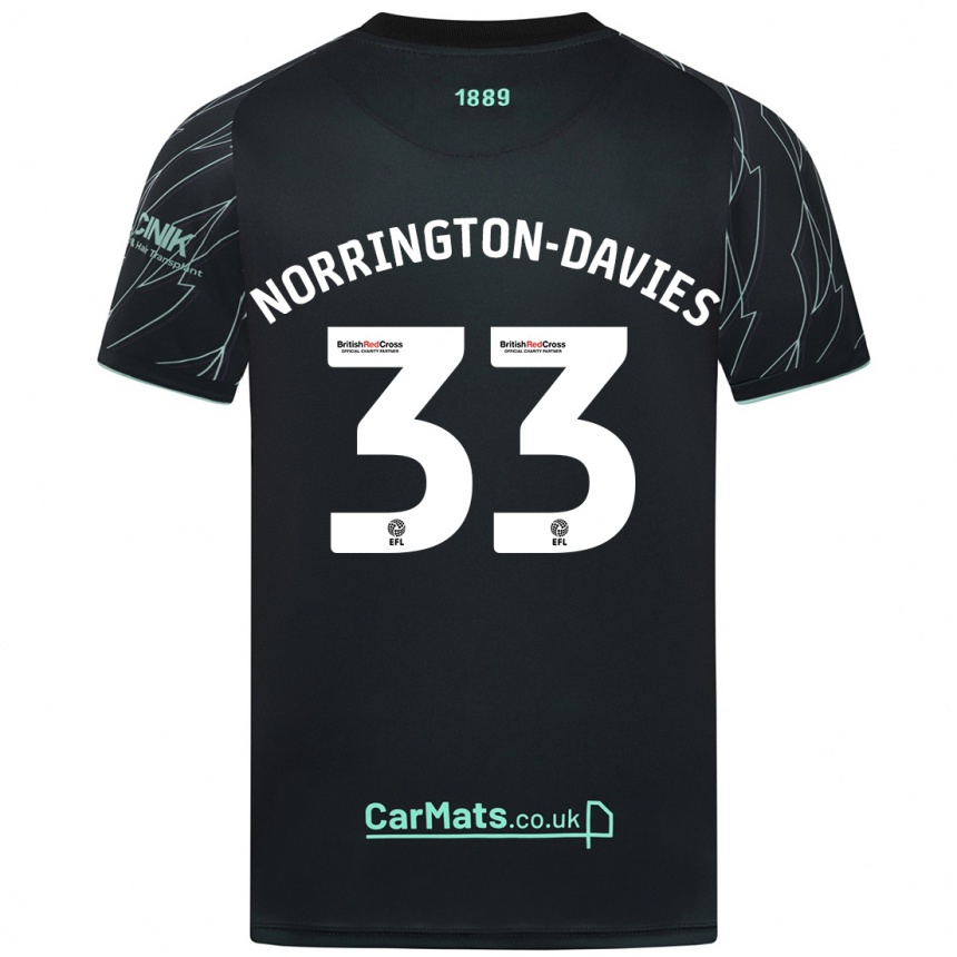 Kids Football Rhys Norrington-Davies #33 Black Green Away Jersey 2024/25 T-Shirt Australia