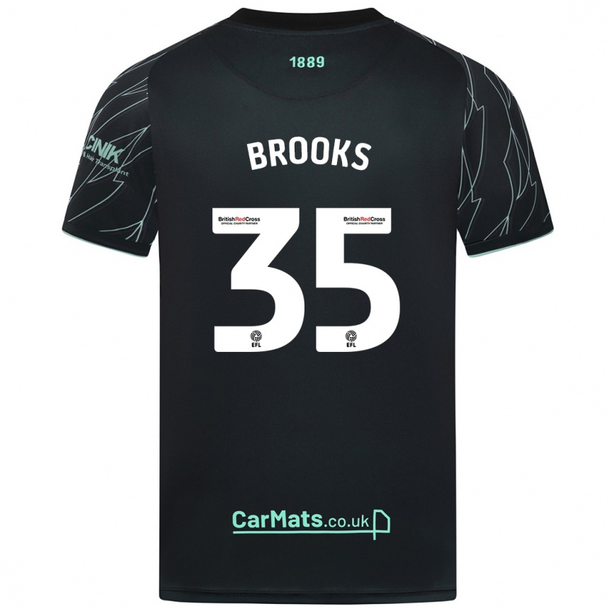 Kids Football Andre Brooks #35 Black Green Away Jersey 2024/25 T-Shirt Australia