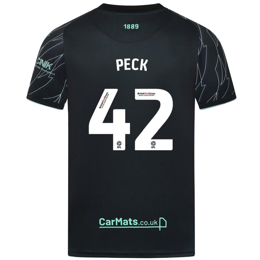 Kids Football Sydie Peck #42 Black Green Away Jersey 2024/25 T-Shirt Australia