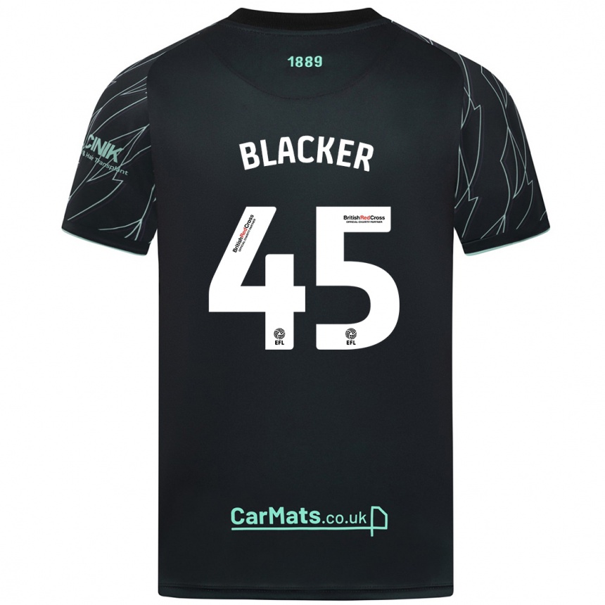 Kids Football Billy Blacker #45 Black Green Away Jersey 2024/25 T-Shirt Australia