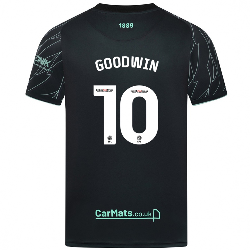 Kids Football Isobel Goodwin #10 Black Green Away Jersey 2024/25 T-Shirt Australia