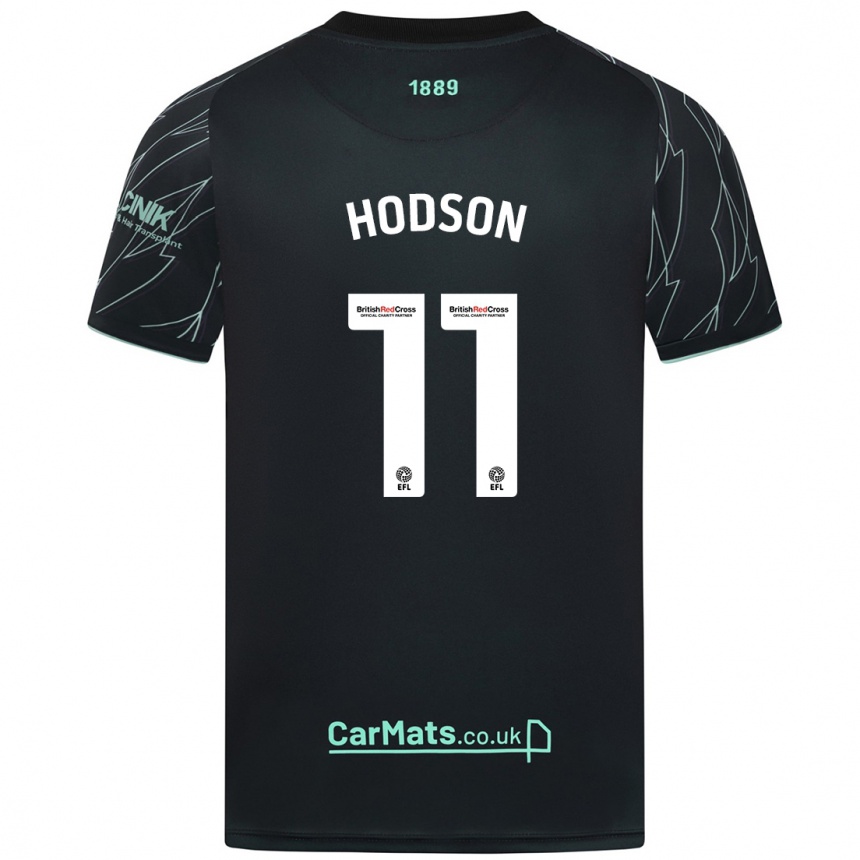 Kids Football Ashley Hodson #11 Black Green Away Jersey 2024/25 T-Shirt Australia