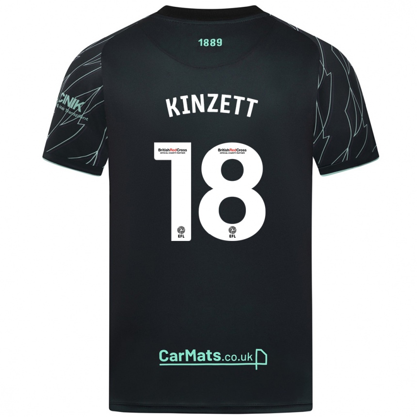 Kids Football Ella Kinzett #18 Black Green Away Jersey 2024/25 T-Shirt Australia